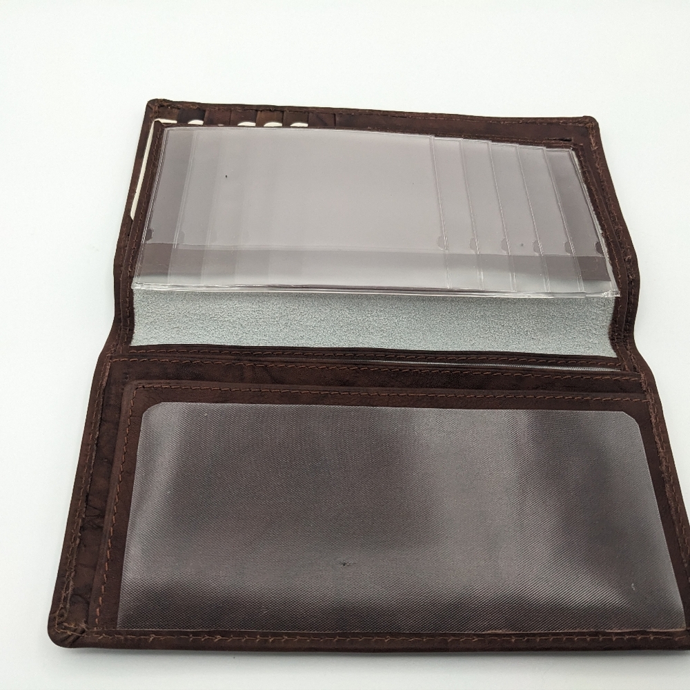Vintage Leather Long Wallet Bifold Brown  Lords Handcrafted India Checkbook - Picture 5 of 8